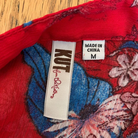 Kut from the kloth blouse shirt top popover floral gauzy sheer boho coastal - Picture 5 of 6